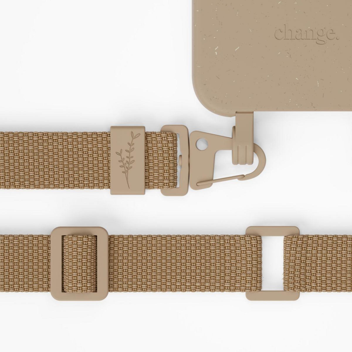 WOODCESSORIES Coque avec cordon iPhone 14 Plus Tour de cou taupe