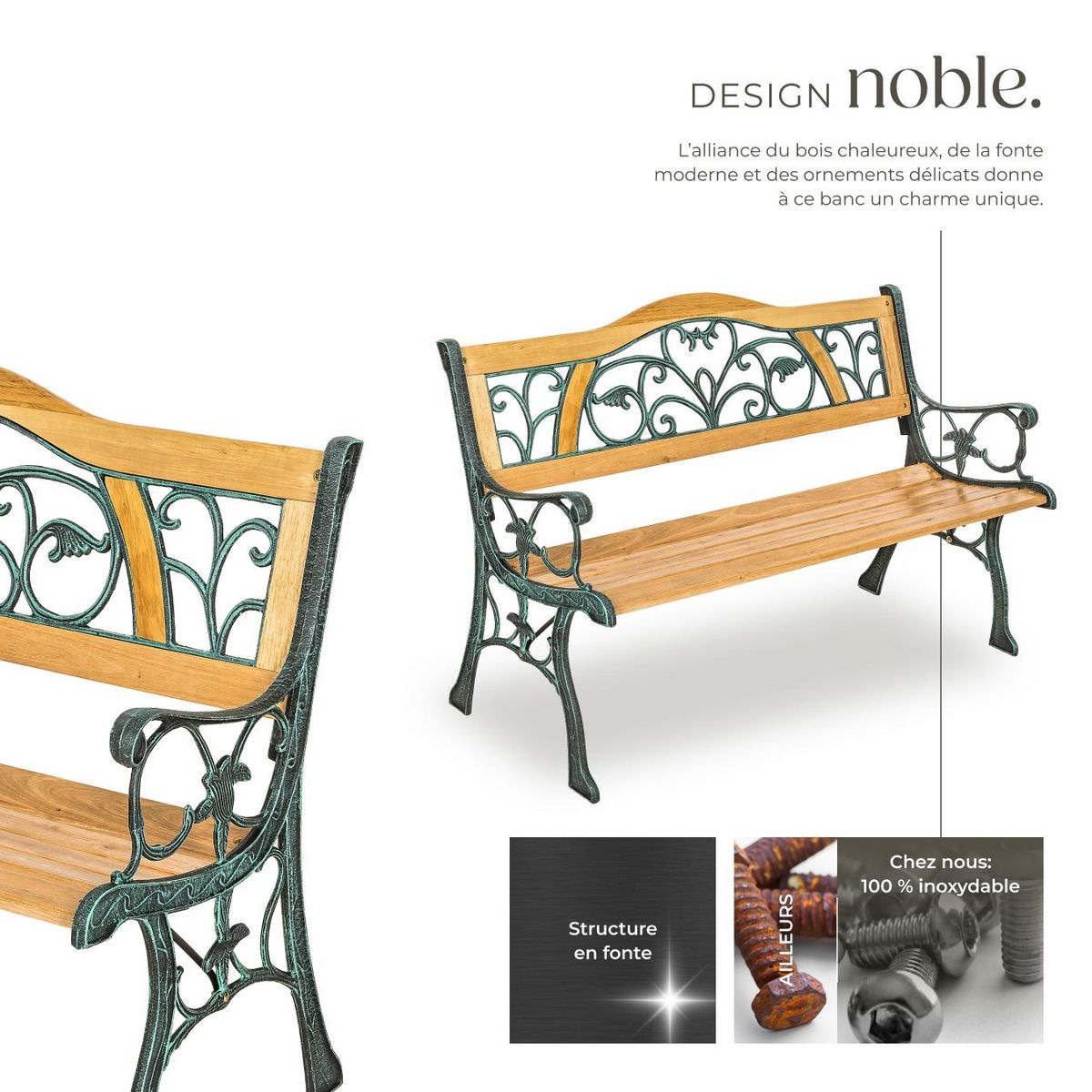 tectake Banc de jardin 2 places