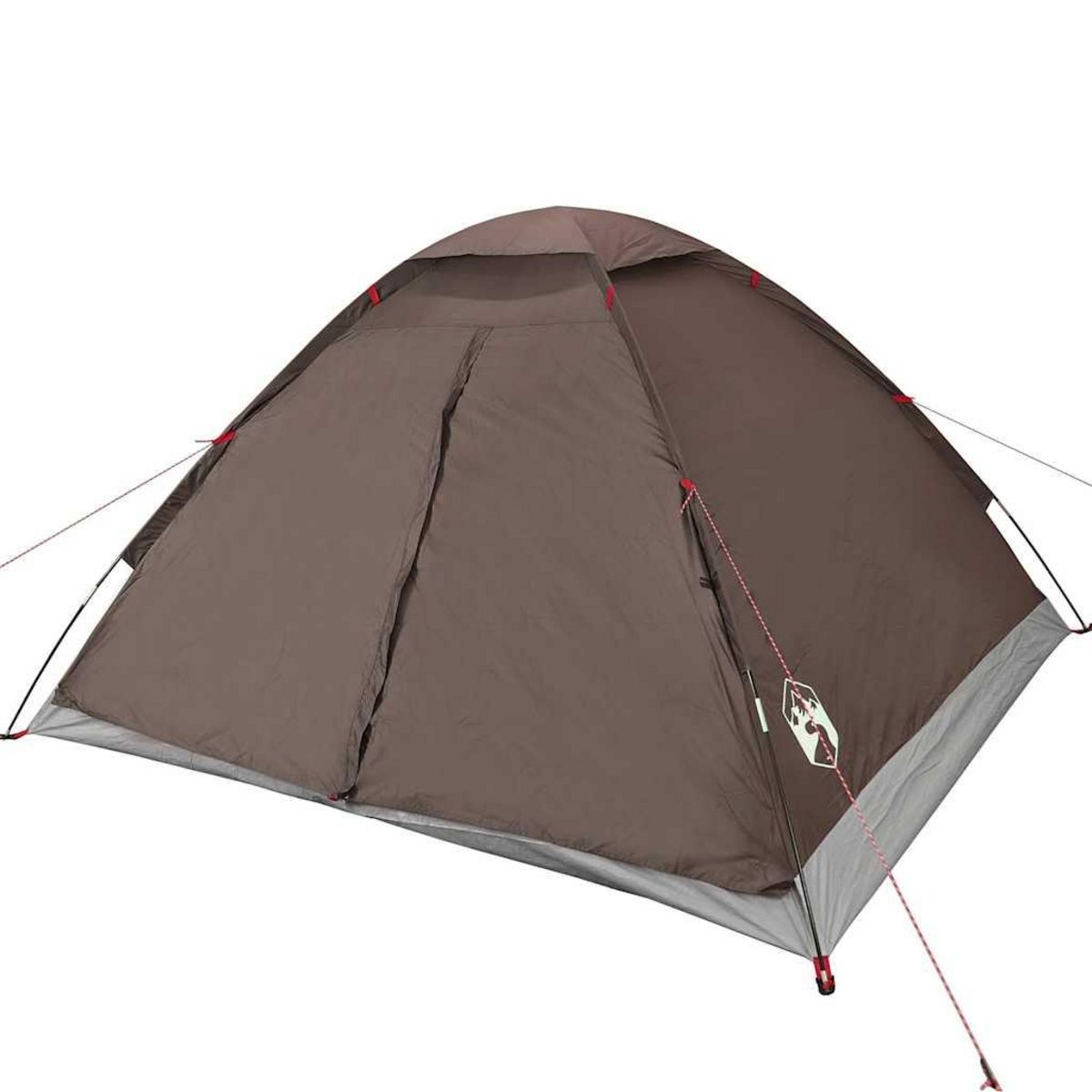 VIDAXL Tente de camping a dome 4 personnes marron impermeable