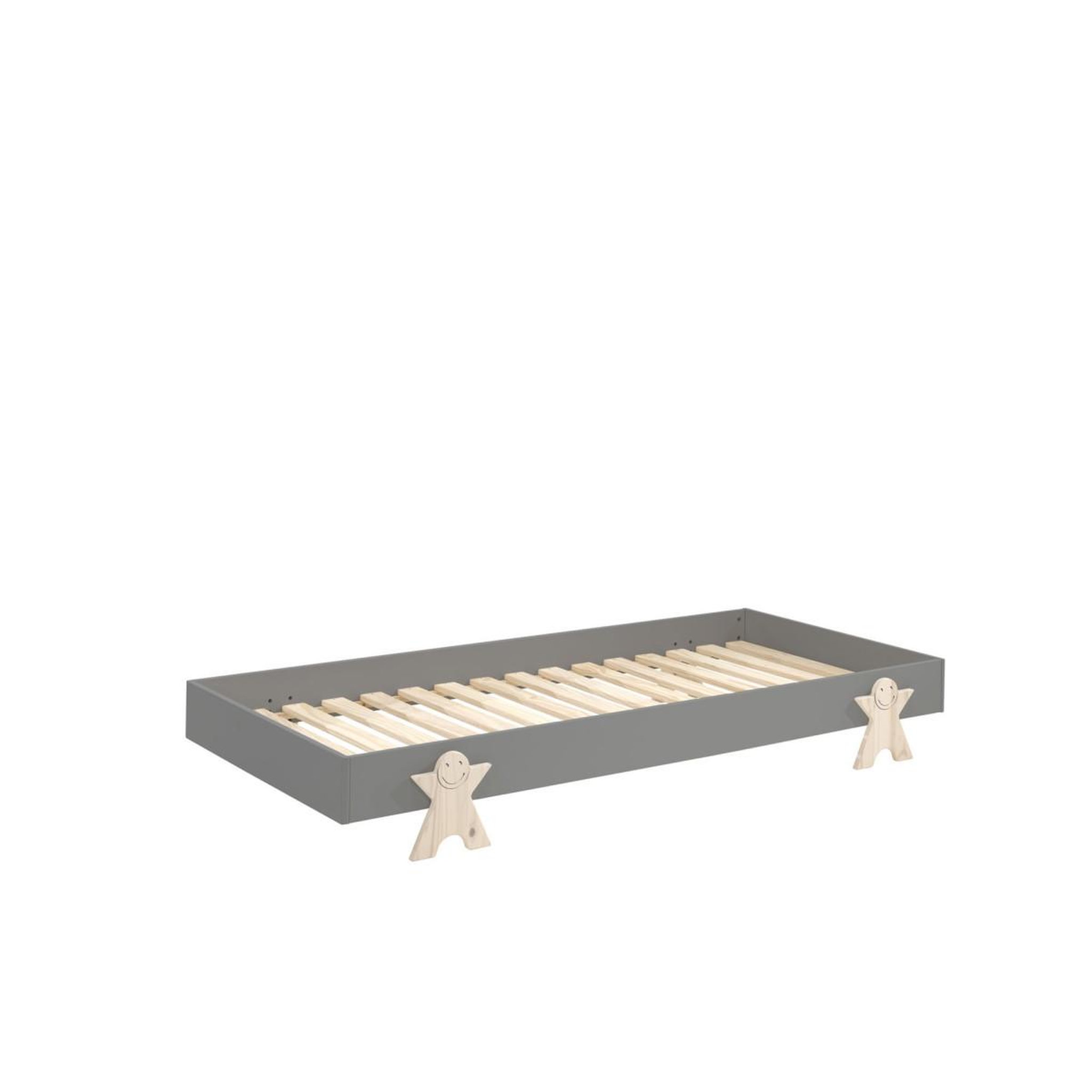 Voir la diapositive 3 : Paris Prix Lit enfant en bois  modulo smiley iv  90x200cm gris