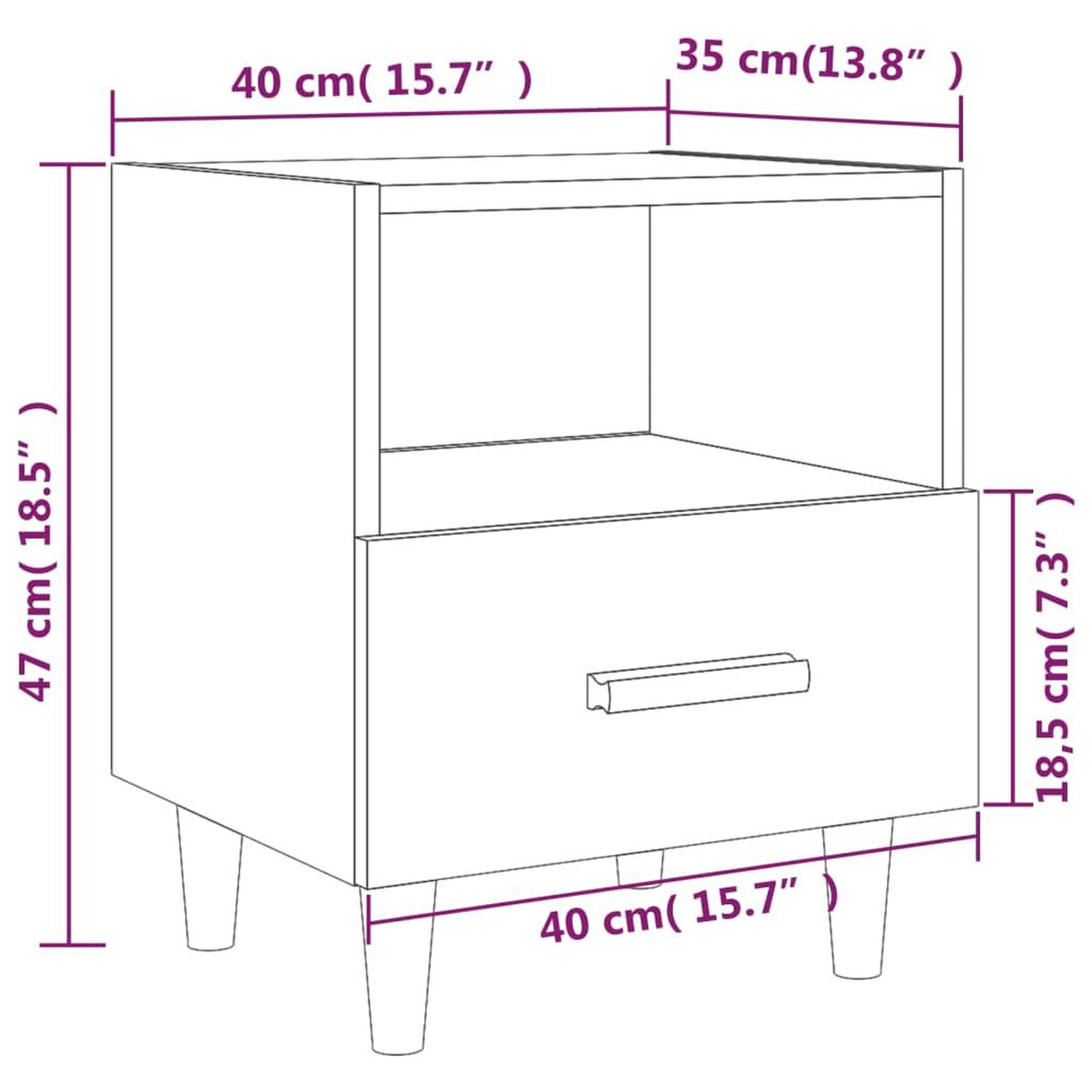 Voir la diapositive 6 : VIDAXL Tables de chevet 2 pcs Gris beton 40x35x47 cm