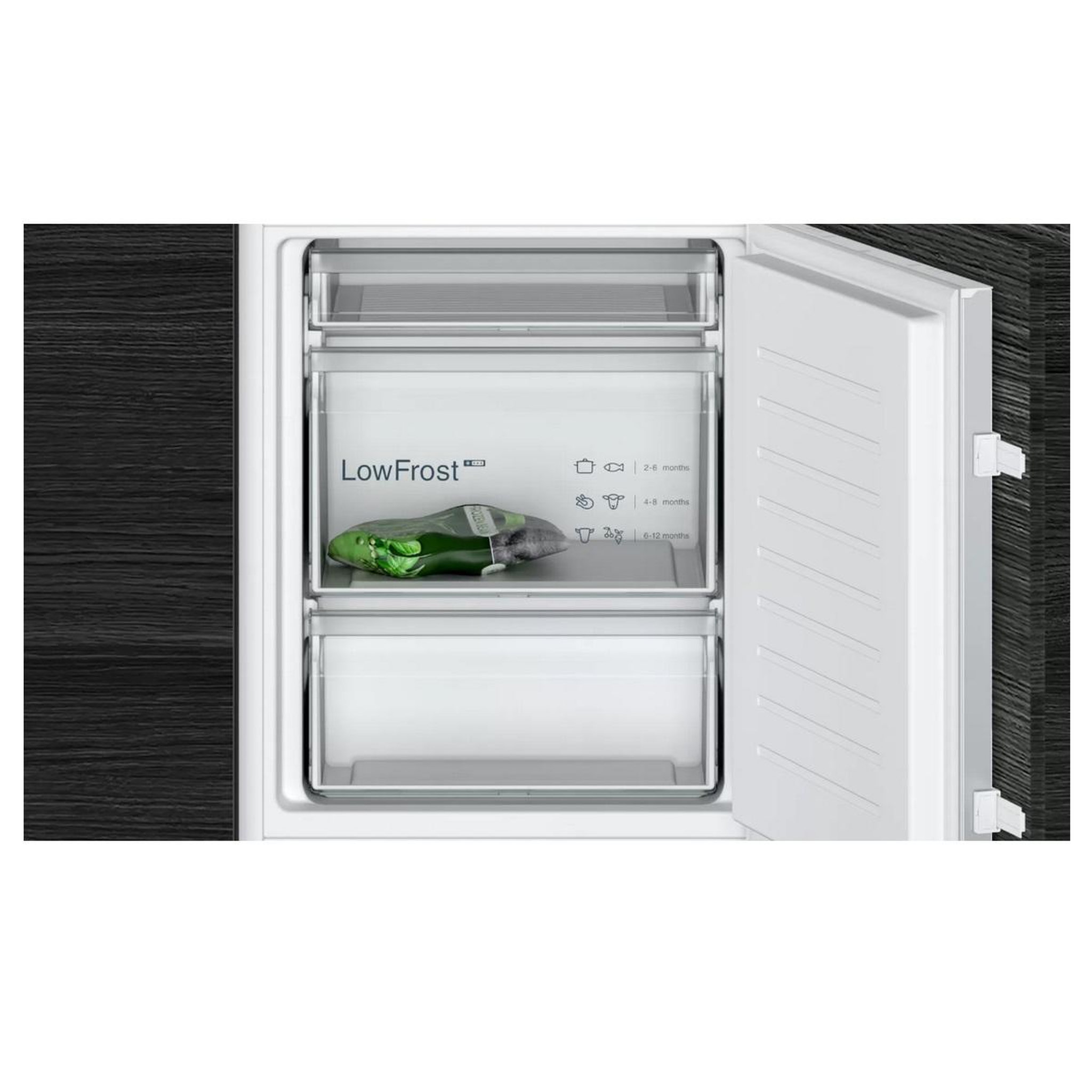 Voir la diapositive 6 : Siemens Réfrigérateur combiné intégrable à glissières 267l blanc - ki86vnse0