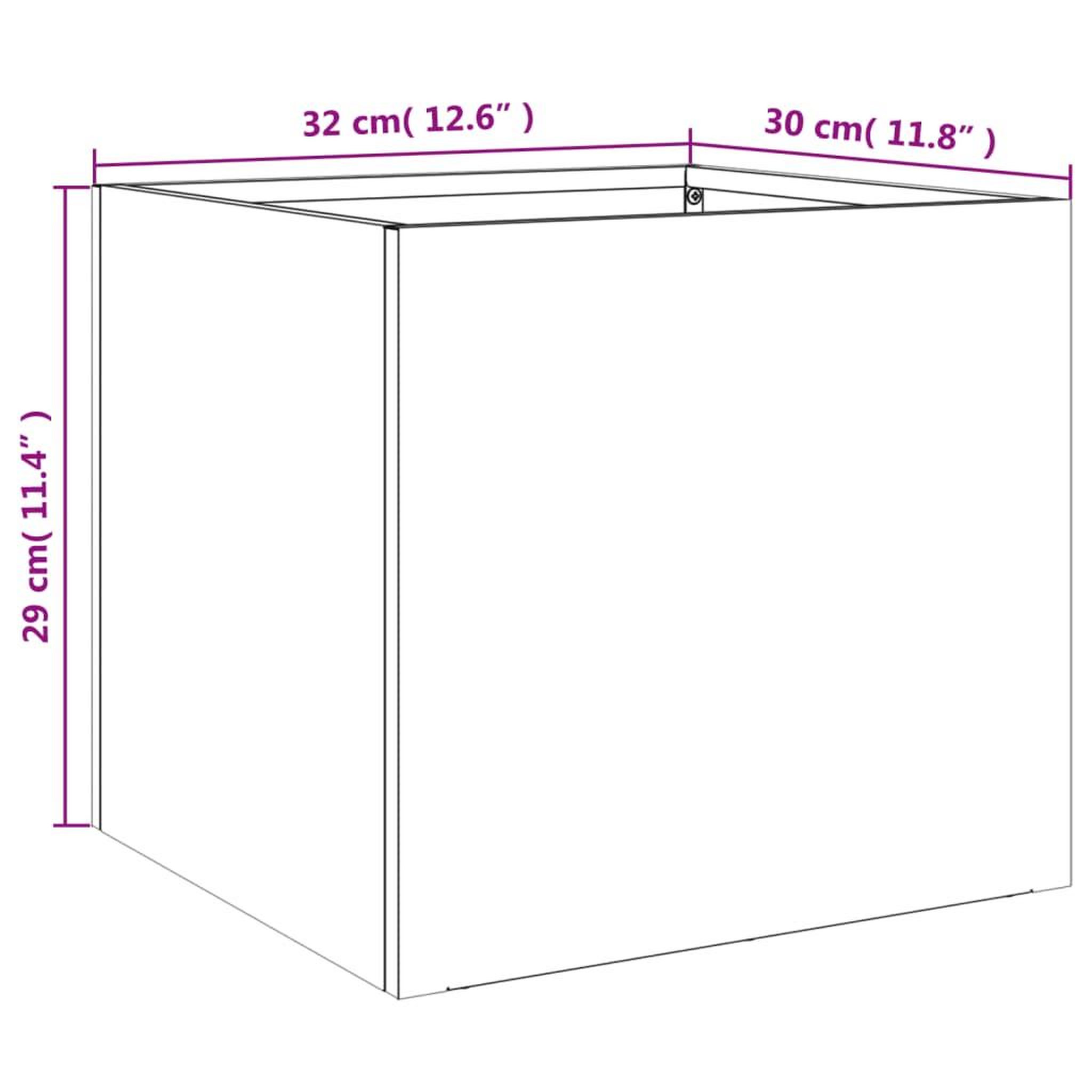 Voir la diapositive 6 : VIDAXL Jardiniere anthracite 32x30x29 cm acier