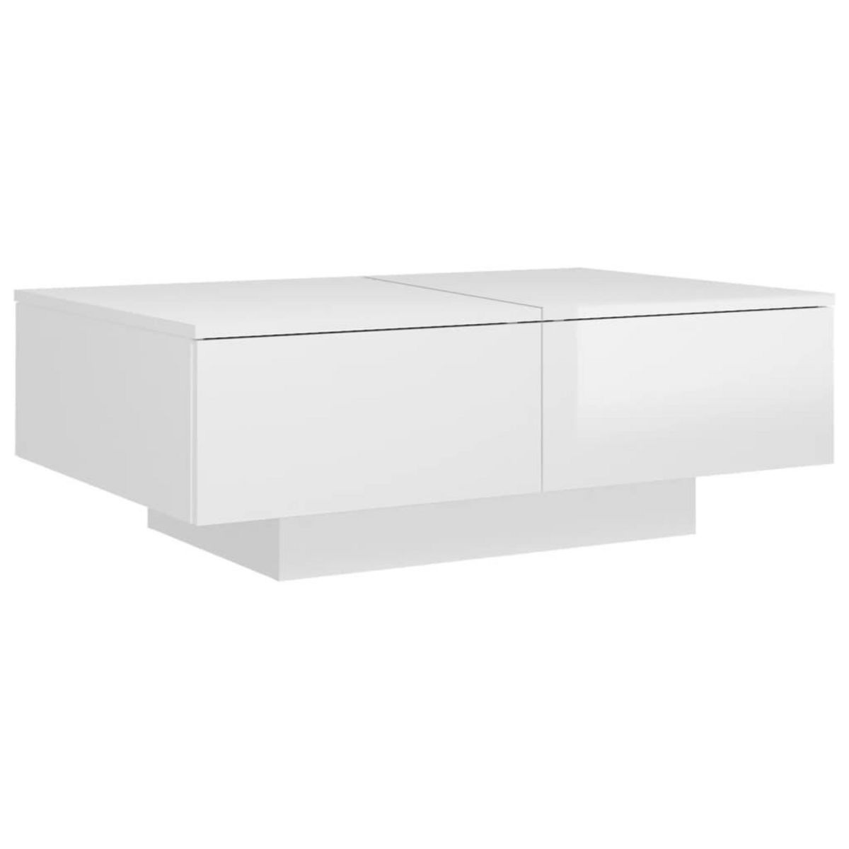 VIDAXL Table basse Blanc brillant 90x60x31 cm Bois d'ingenierie