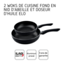 Voir la diapositive 4 : ELO Set de 2 woks de cuisine 20 cm et 28 cm avec fond en nid d'abeille et doseur d'huile Elo Smart Life