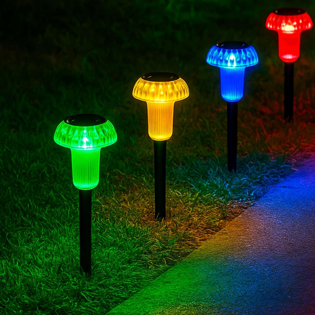 Lumisky Balise solaire 4x MUSHY Multicolore Plastique et métal H24cm