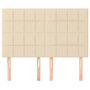 Voir la diapositive 3 : VIDAXL Tetes de lit 4 pcs Creme 72x5x78/88 cm Tissu
