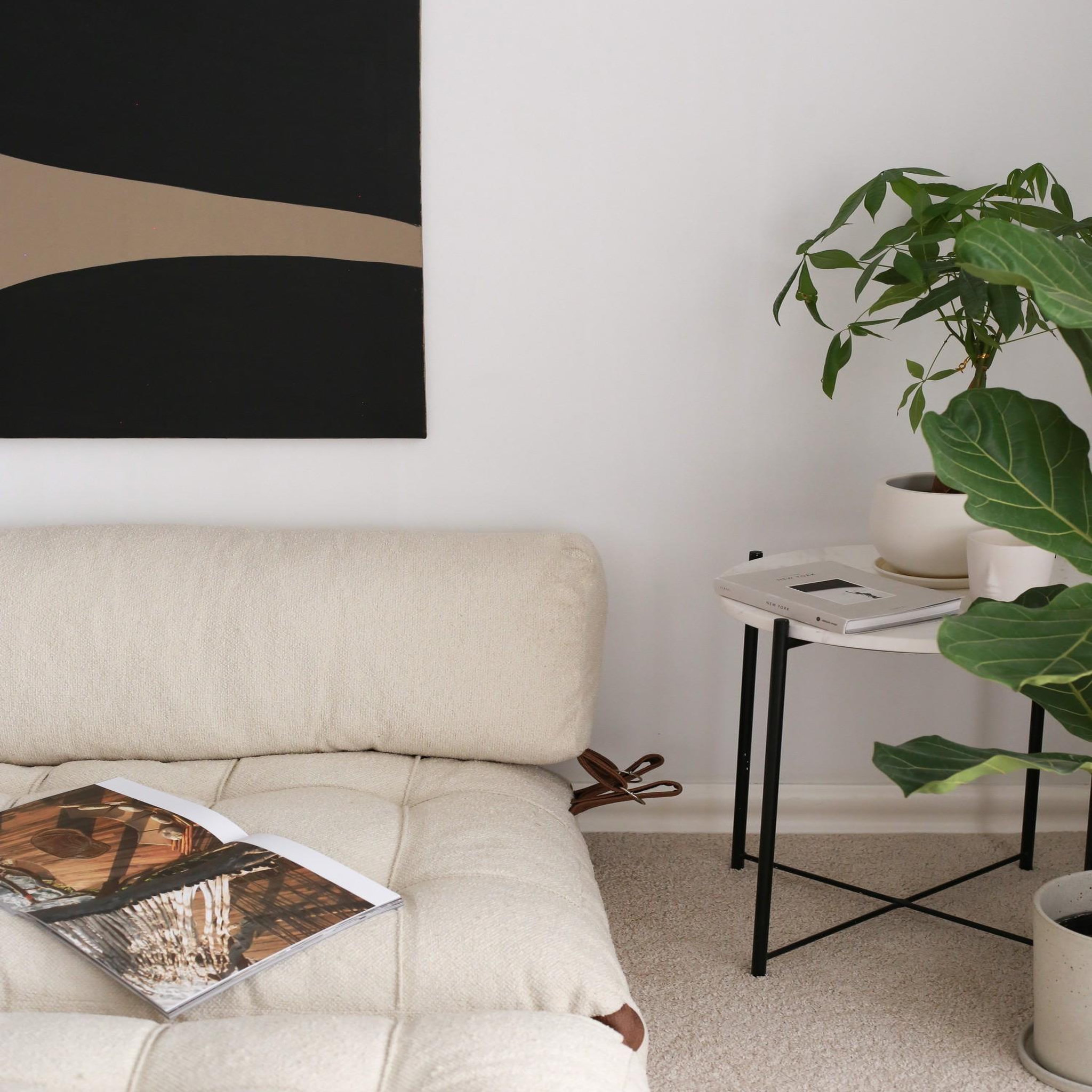Voir la diapositive 4 : Habitat et Jardin Canapé-lit 2 places en tissu  fold  - 120 x 75 x 79 cm - crème