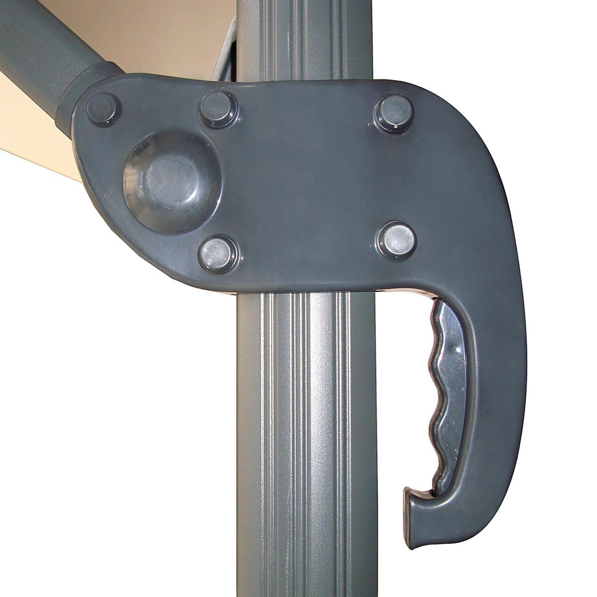 CONCEPT USINE Bundle parasol rectangulaire 3x4m déporté rotatif marron aluminium + housse CESARE