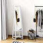 Voir la diapositive 2 : HOMCOM Armoire à bijoux multi-rangement avec miroir LED dim. 40L x 37l x 161H cm MDF blanc