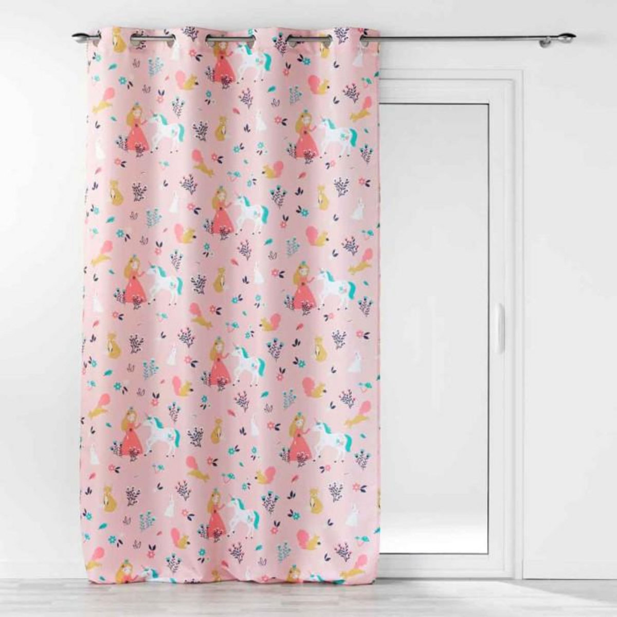 Paris Prix Rideau Enfant  Princesse Licorne  140x260cm Rose