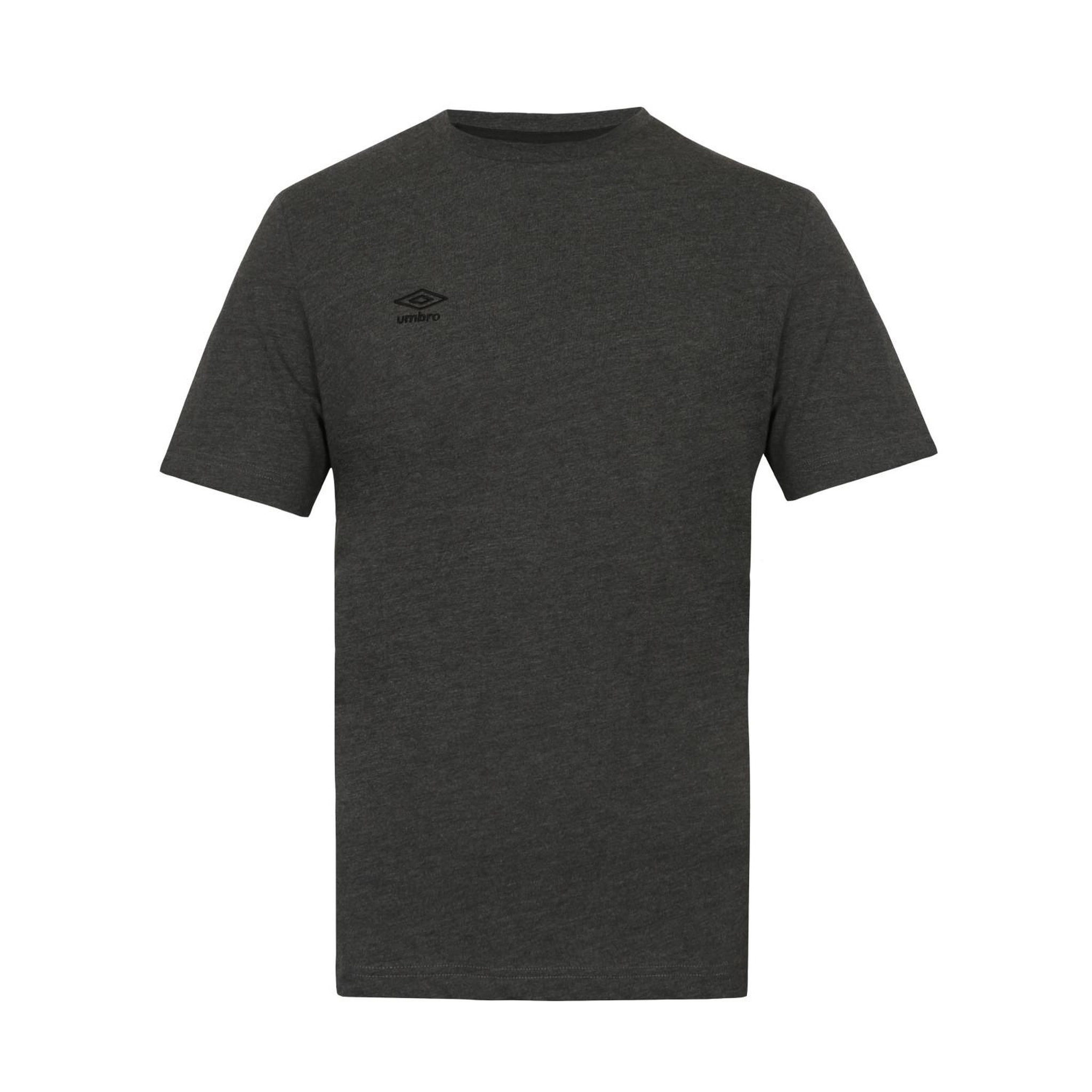 UMBRO Tee shirt homme col rond chiné en coton 160gsm et logo imprimé 618292. Coloris disponibles : Gris