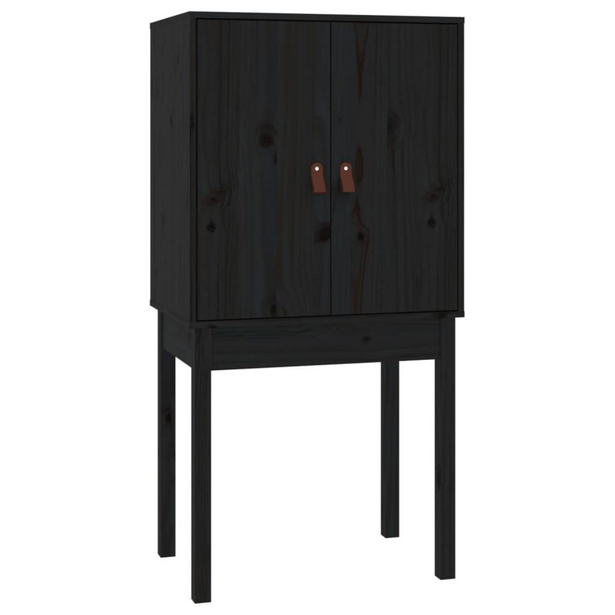 VIDAXL Buffet haut Noir 60x40x120 cm Bois massif de pin
