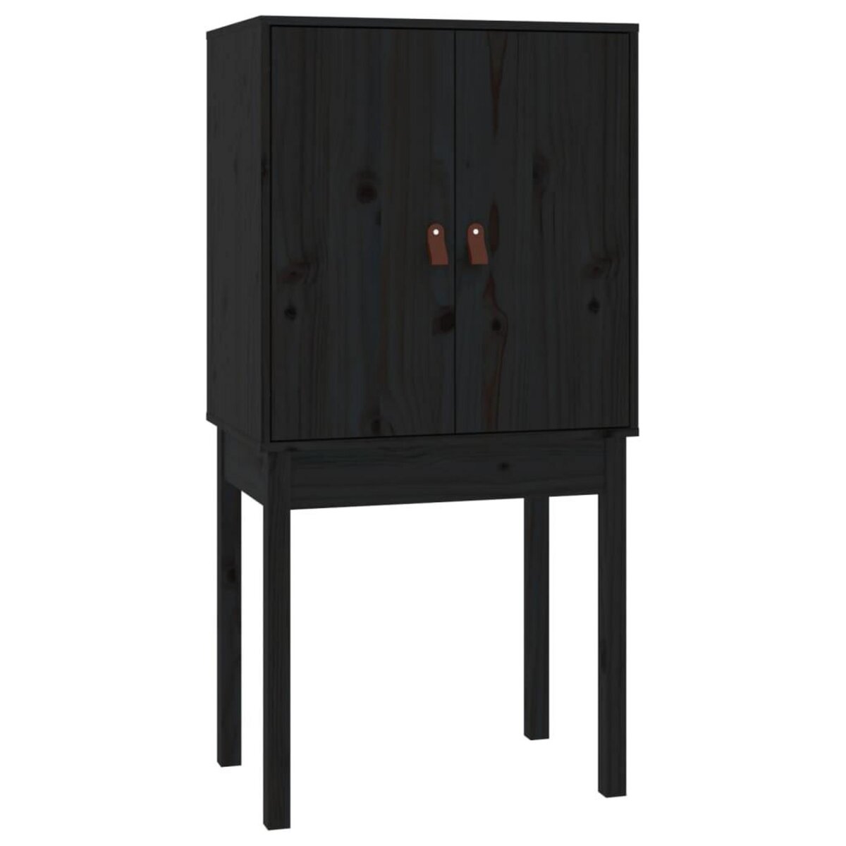 VIDAXL Buffet haut Noir 60x40x120 cm Bois massif de pin