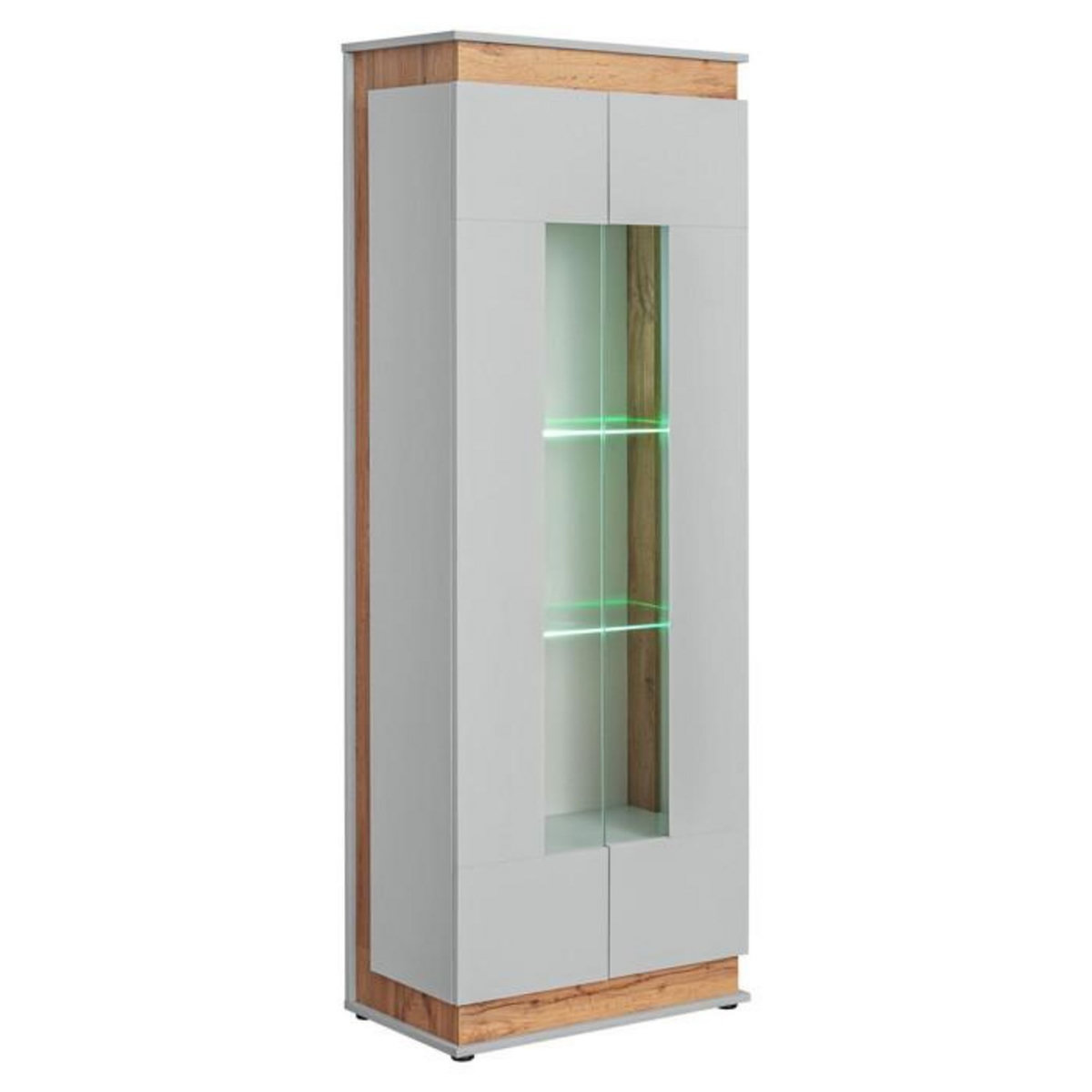 Paris Prix Vitrine à Led 4 Niveaux  Berlin  191cm Gris & Naturel