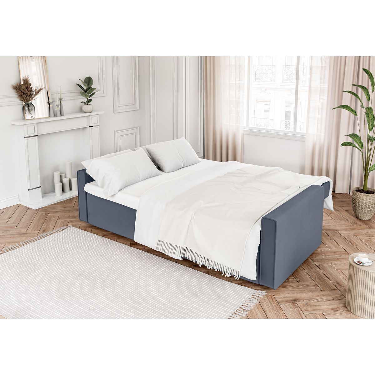 Canapé droit convertible velours  JOY 