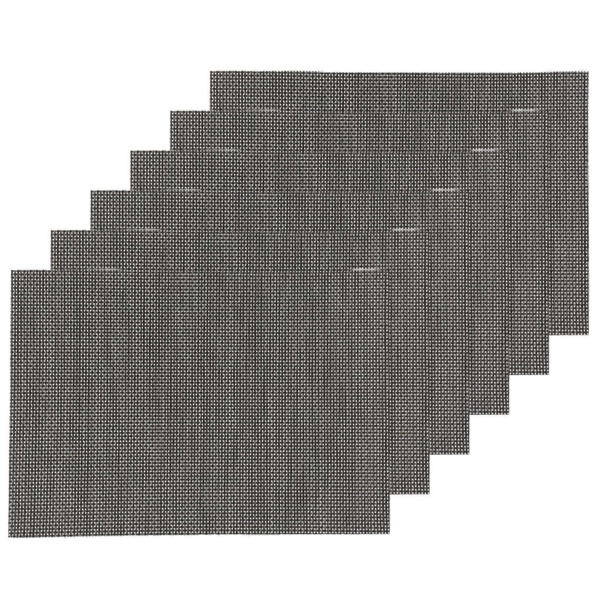 TOILINUX Lot de 6 Sets de table rectangulaire Maoli. Coloris disponibles : Gris, Noir