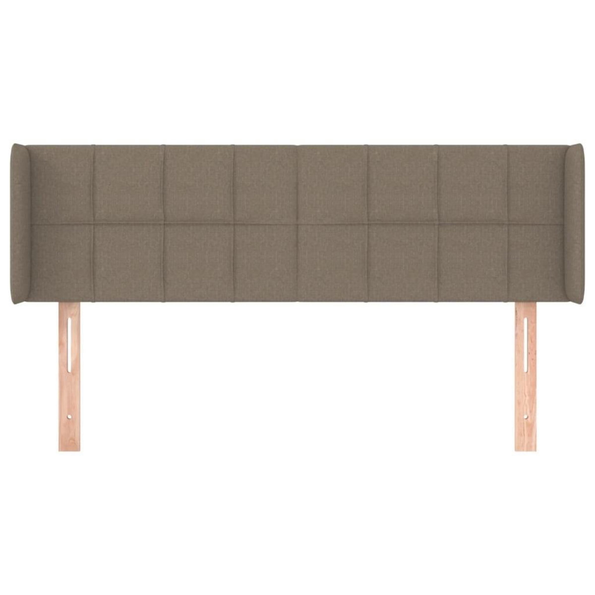 VIDAXL Tete de lit avec oreilles Taupe 147x16x78/88 cm Tissu
