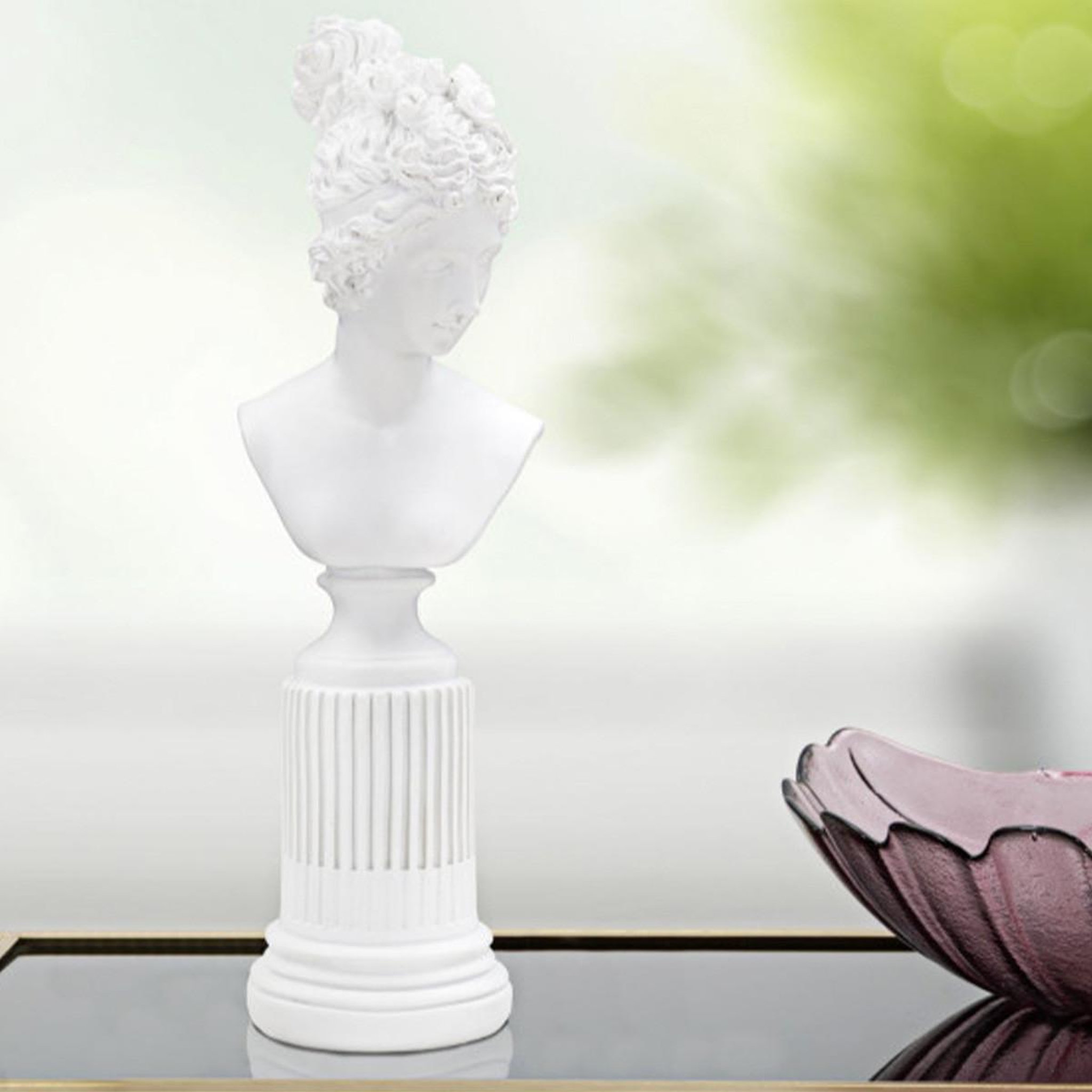 Voir la diapositive 6 : Paris Prix Statuette buste femme déco  terrence  35cm blanc