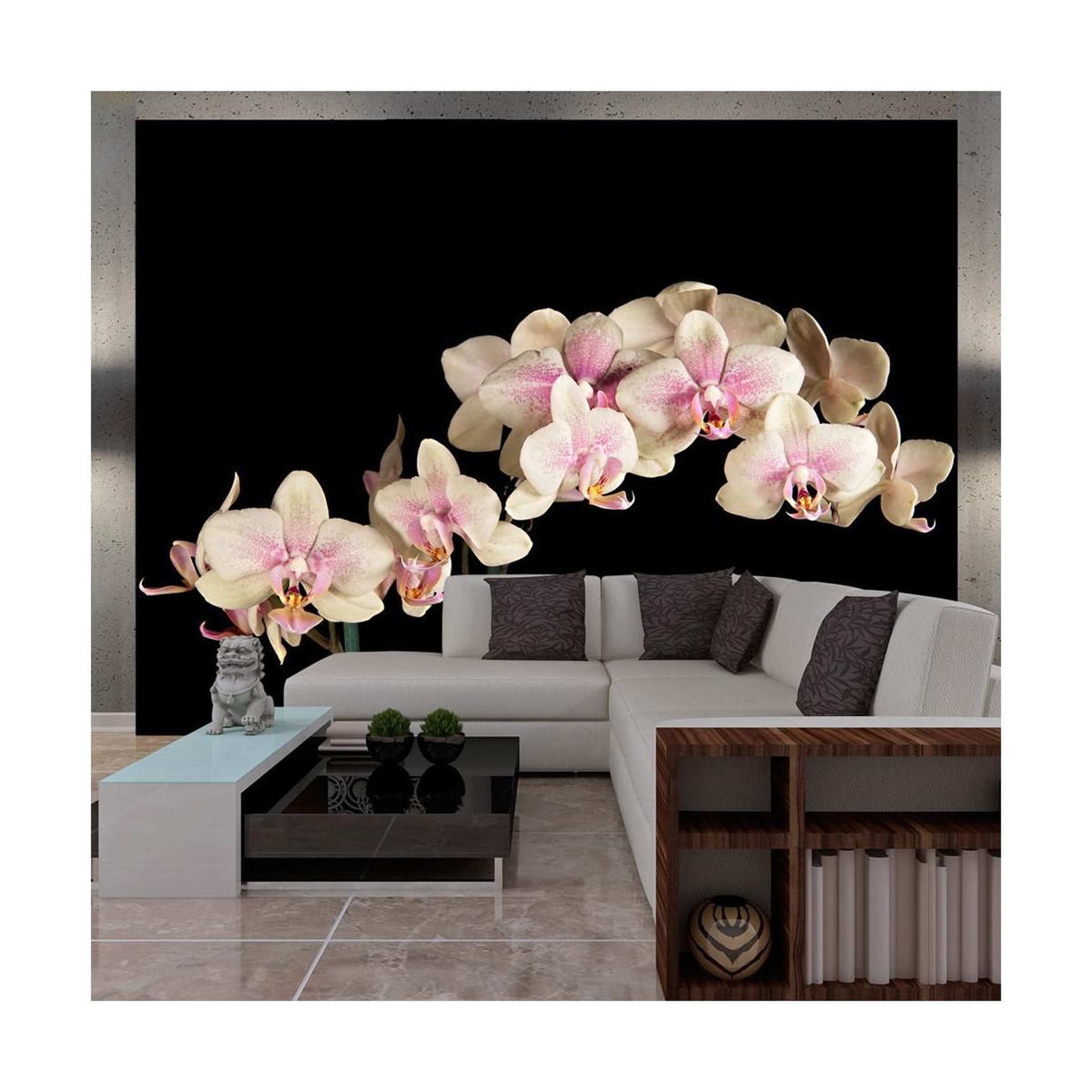 Paris Prix Papier peint  orchidée en fleurs. Coloris disponibles : Multicolore