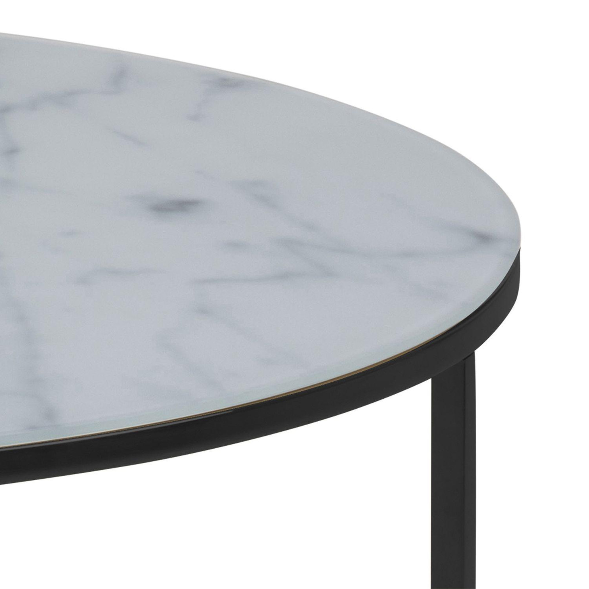 Voir la diapositive 3 : TOILINUX Table basse Alysé ronde en verre effet marbre