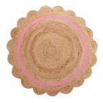 Douceur d'Intérieur Tapis rond pompons 90 cm jute polycoton Rosaly