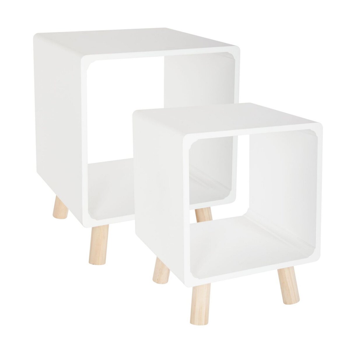 ATMOSPHERA 2 Tables de chevet Moderne - L. 35 x l. 35 cm - Blanc