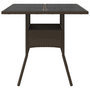 Voir la diapositive 4 : VIDAXL Table de jardin avec dessus en verre marron resine tressee