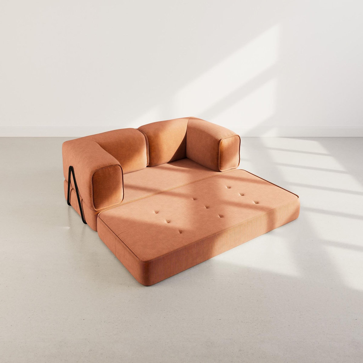 LISA DESIGN Poppy - canapé 3 places convertible en velours côtelé