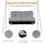 Voir la diapositive 6 : OUTSUNNY Balancelle de jardin 2 places grand confort coussins d'assise et dossier fournis accoudoirs pare-soleil gris