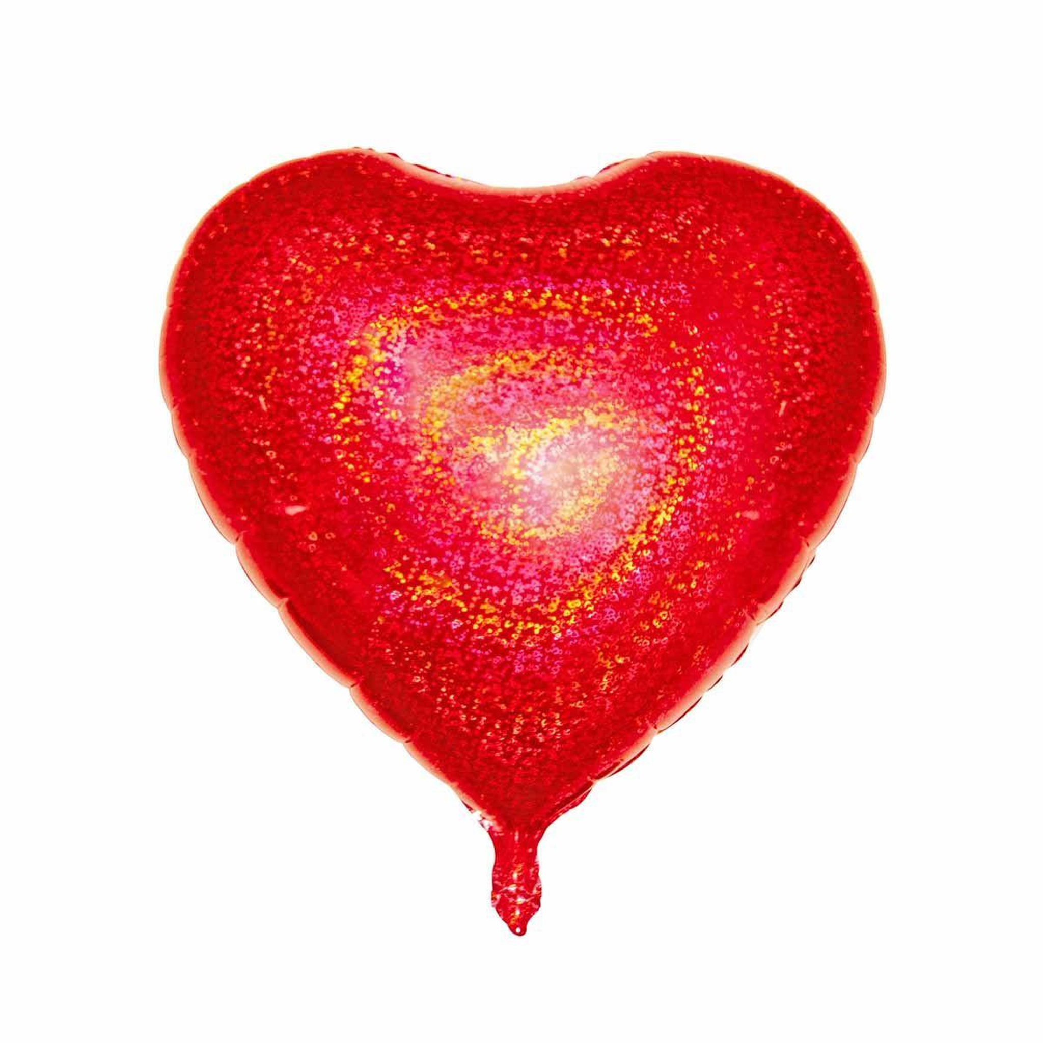 HOMEA Ballon Gonflable Métallisé  Cœur  38cm Rouge