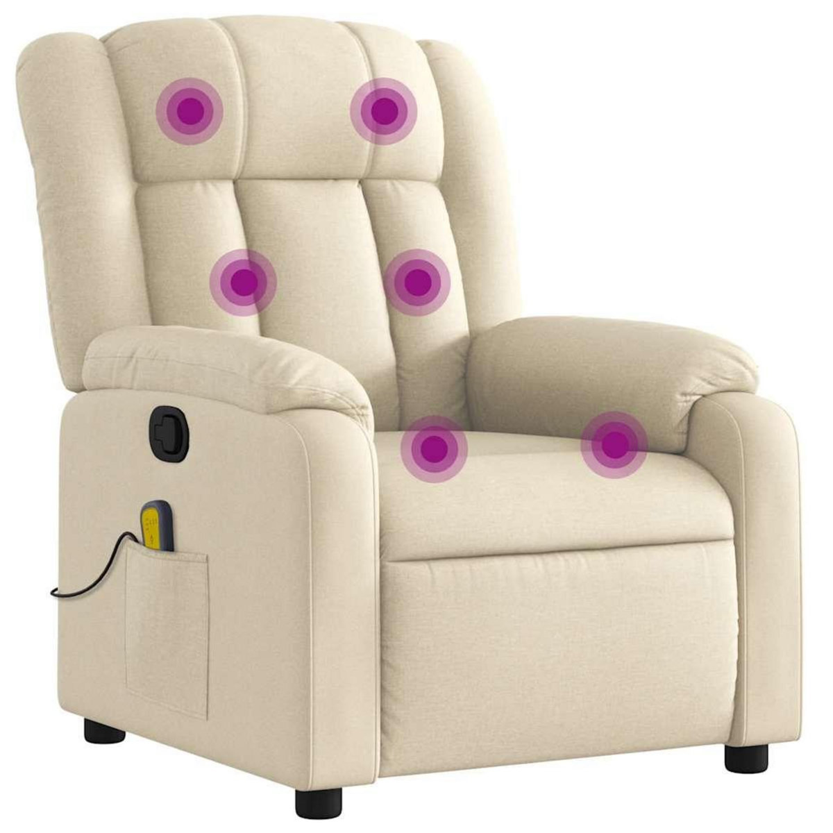 VIDAXL Fauteuil de massage inclinable Creme Tissu