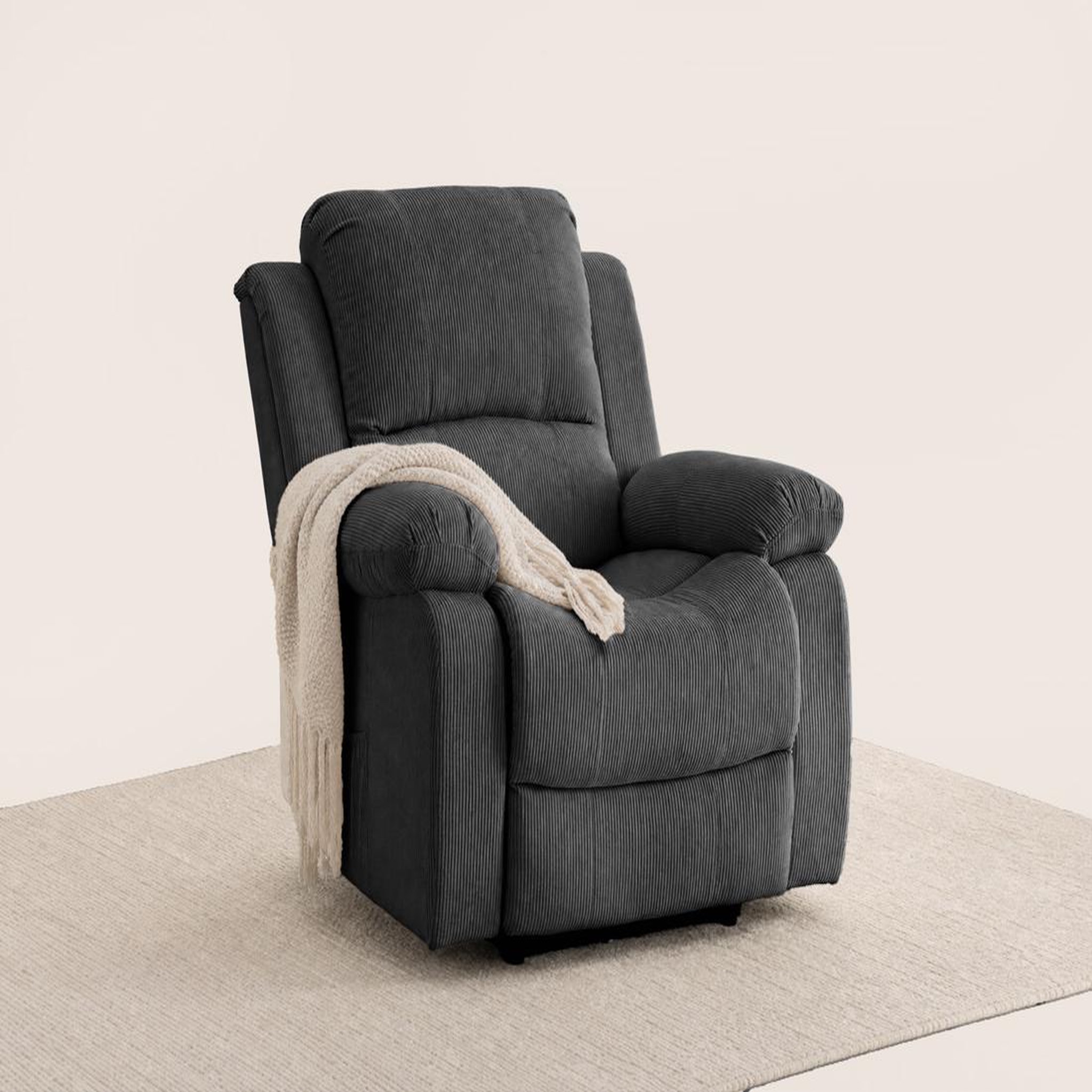 Voir la diapositive 3 : BEST MOBILIER Armand - fauteuil relax électrique en velours côtelé