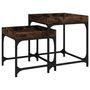Voir la diapositive 2 : VIDAXL Tables d'appoint 2 pcs Chene fume Bois d'ingenierie