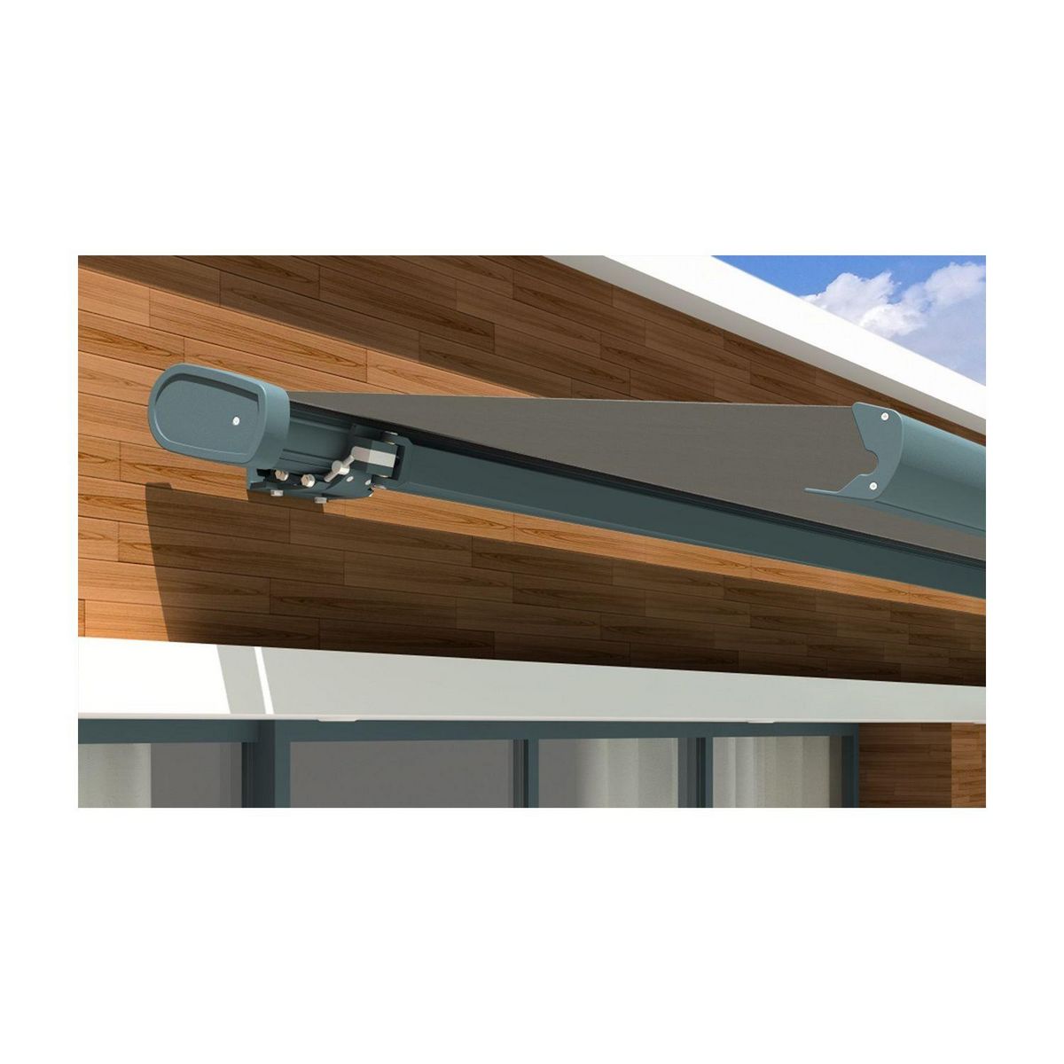 SUNSTYL Store motorisé SUZY coffre intégral gris