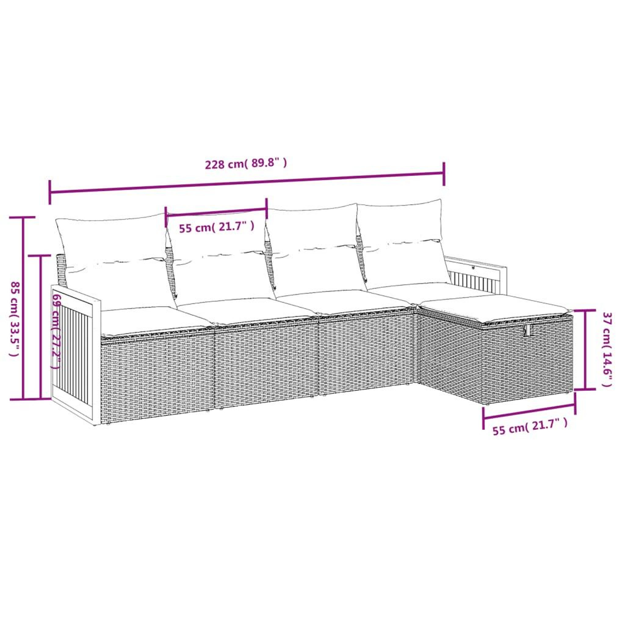 Voir la diapositive 5 : VIDAXL Salon de jardin 5 pcs avec coussins noir resine tressee