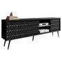 Voir la diapositive 2 : BEST MOBILIER Wairoa - meuble tv 3 portes et 2 niches - noir - 175 cm