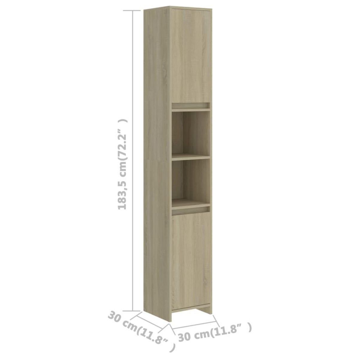 VIDAXL Armoire de salle de bain Chene sonoma Bois d'ingenierie
