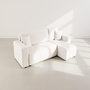 Voir la diapositive 6 : BEST MOBILIER Nicole - canapé d'angle réversible 4 places convertible avec coffre en tissu
