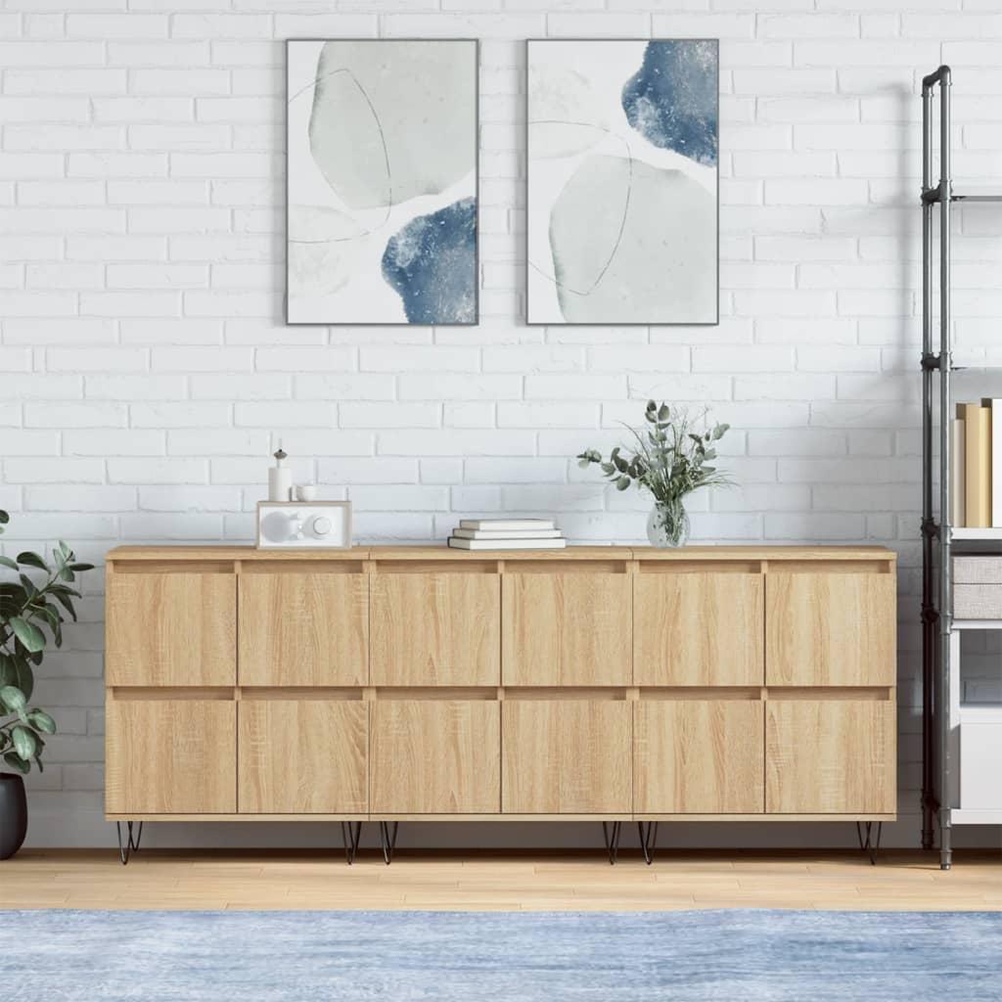 VIDAXL Buffets 3 pcs Chene sonoma Bois d'ingenierie