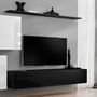 Voir la diapositive 3 : Paris Prix Meuble TV Mural Design  Switch V  250cm Blanc & Noir