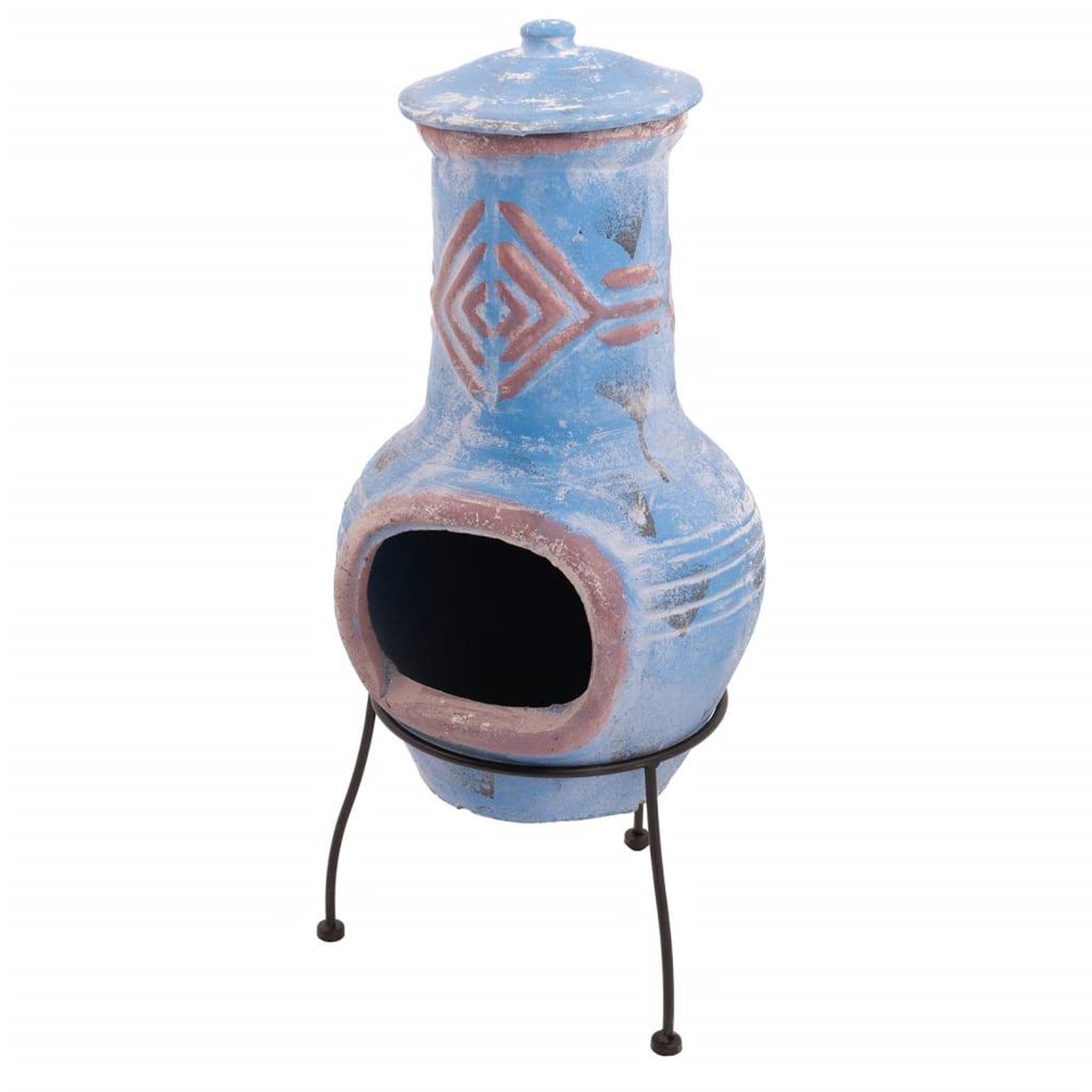 Voir la diapositive 5 : REDFIRE RedFire Cheminee Colima Argile Bleu marine/rouge 86031