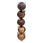 ATMOSPHERA Lot de 5 Boules de Noël  Colorama  5cm Bronze