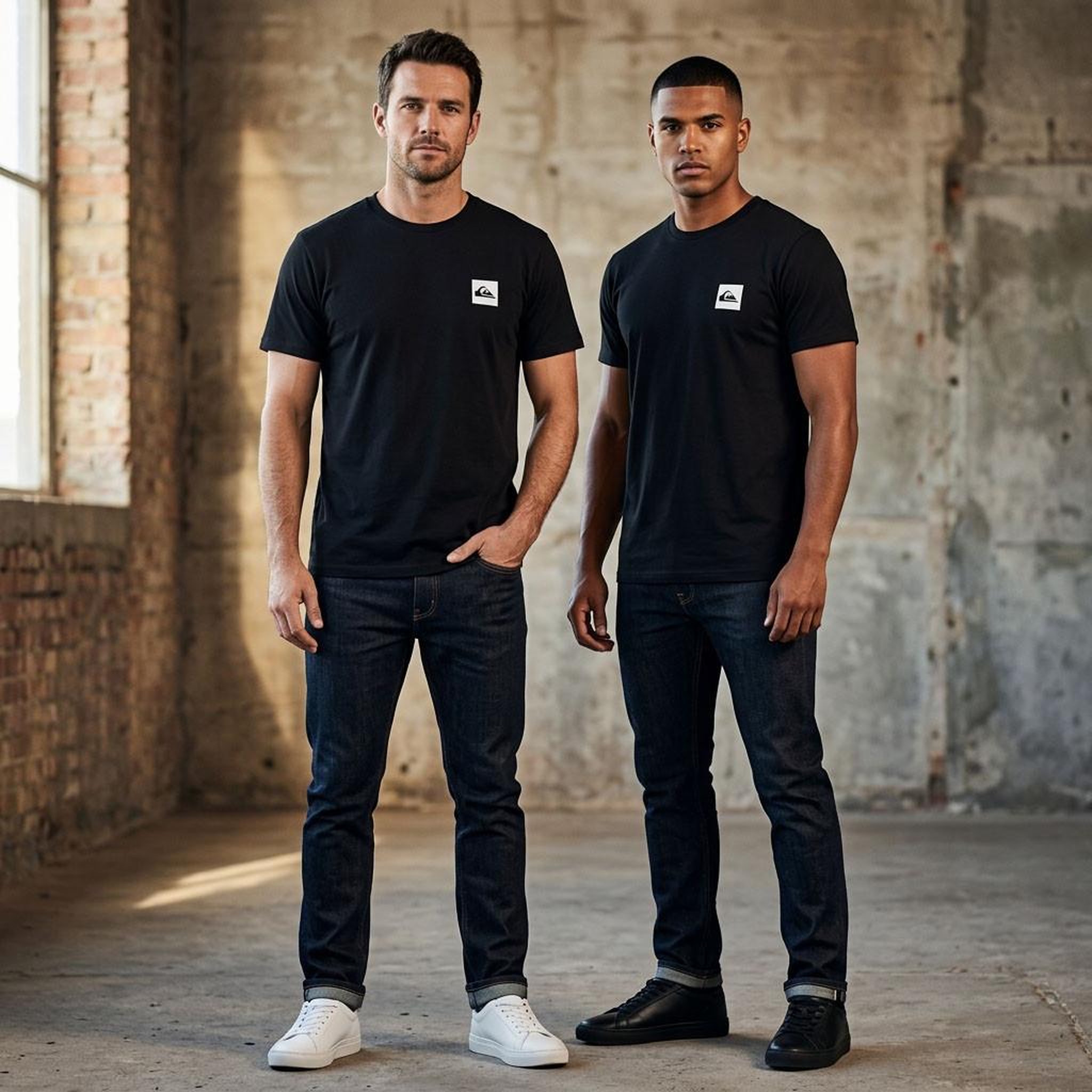 Voir la diapositive 4 : QUIKSILVER Quiksilver Pack de 2 T Shirts Homme 100% Coton Col Rond ou Col V