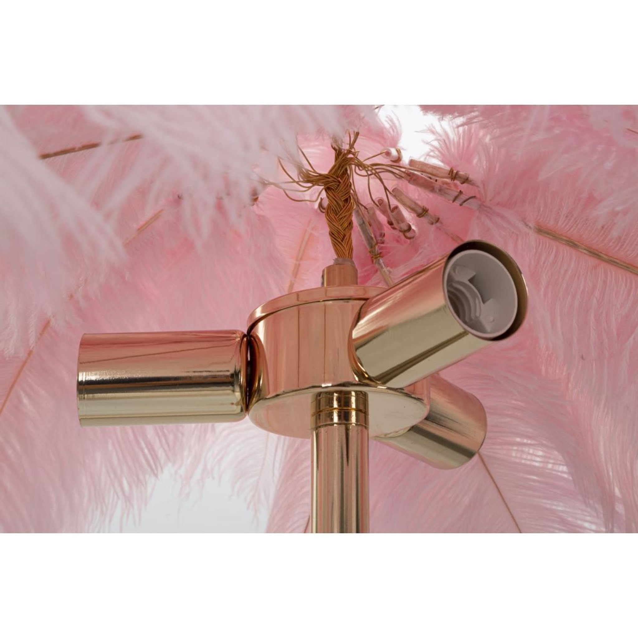 Voir la diapositive 4 : Paris Prix Lampadaire imitation plume  palm  160cm or & rose