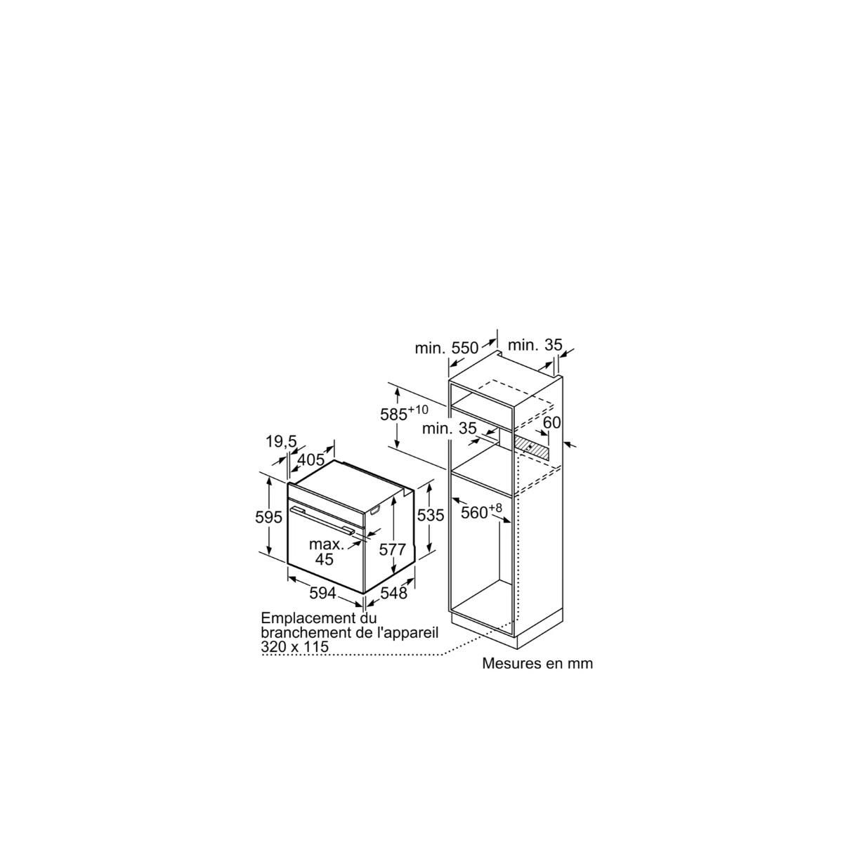 BOSCH Four intégrable multifonction 60cm 71l pyrolyse - HBG7764B1F