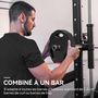 Voir la diapositive 6 : HOMCOM Disques de poids 2 x 5Kg + 2 x 2,5Kg - 3 poignées - trous de Ø25 mm - revêtement PP noir