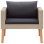 Voir la diapositive 4 : VIDAXL Salon de jardin 4 pcs avec coussins Resine tressee Beige