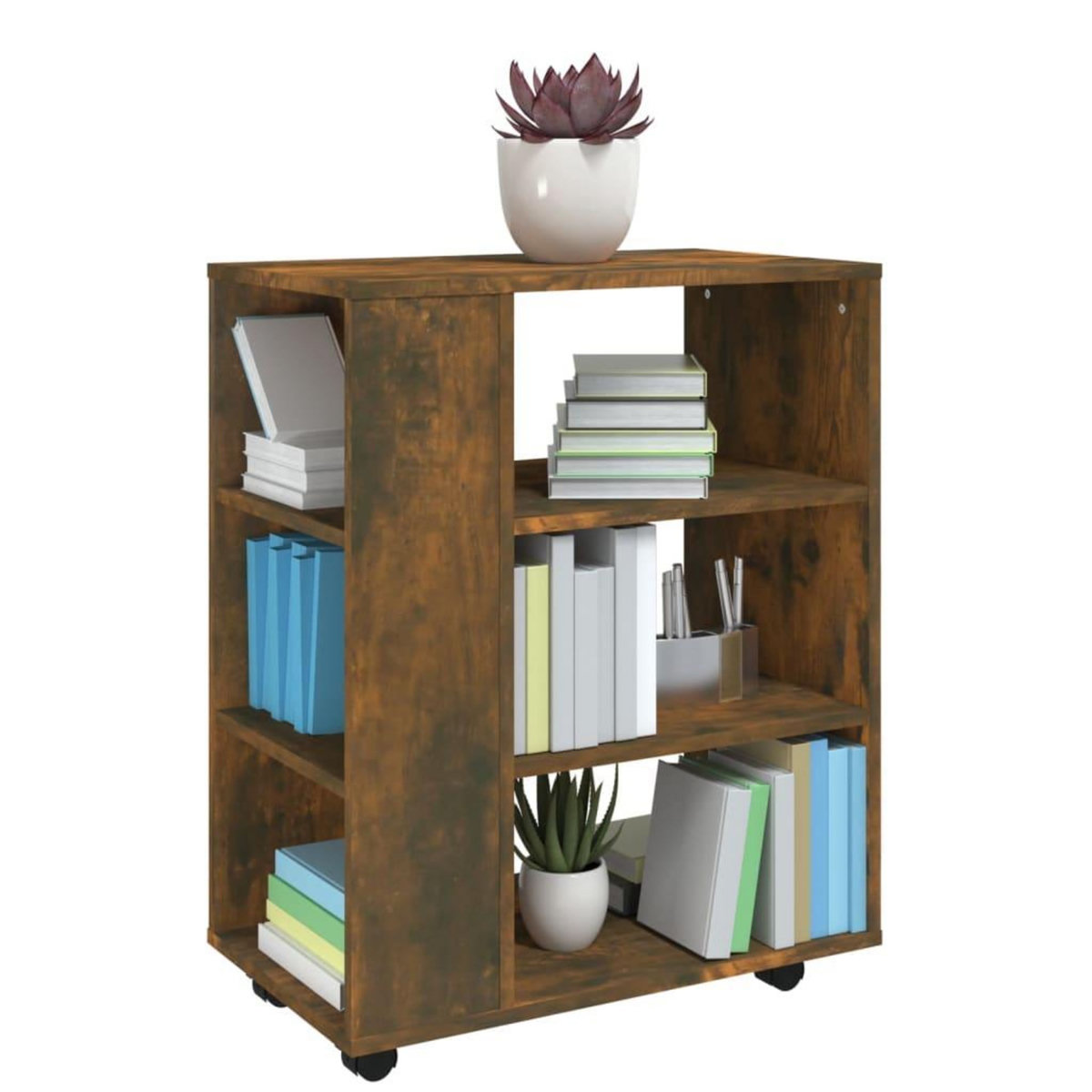 VIDAXL Armoire roulante Chene fume 60x35x75 cm Bois d'ingenierie