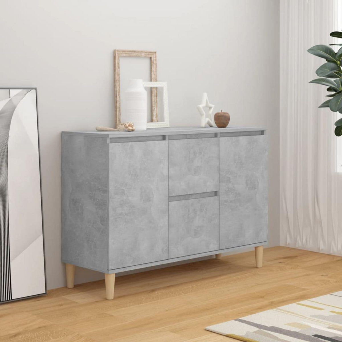 VIDAXL Buffet gris beton 101x35x70 cm bois d'ingenierie